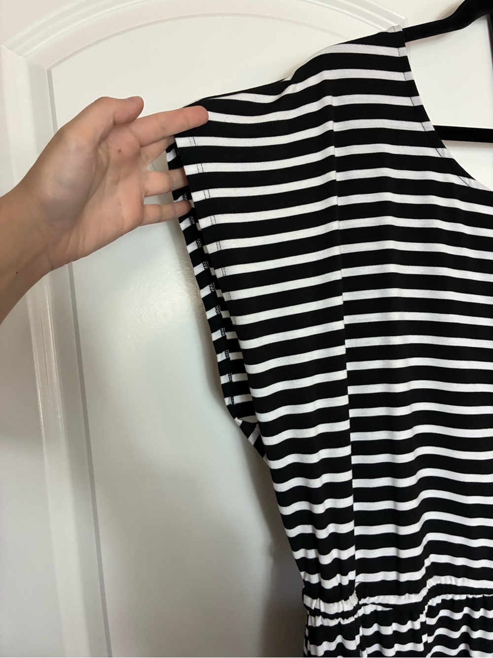 Torrid Goth Black & White Striped Sleeveless Dress Pockets NWT size - Picture 9 of 16